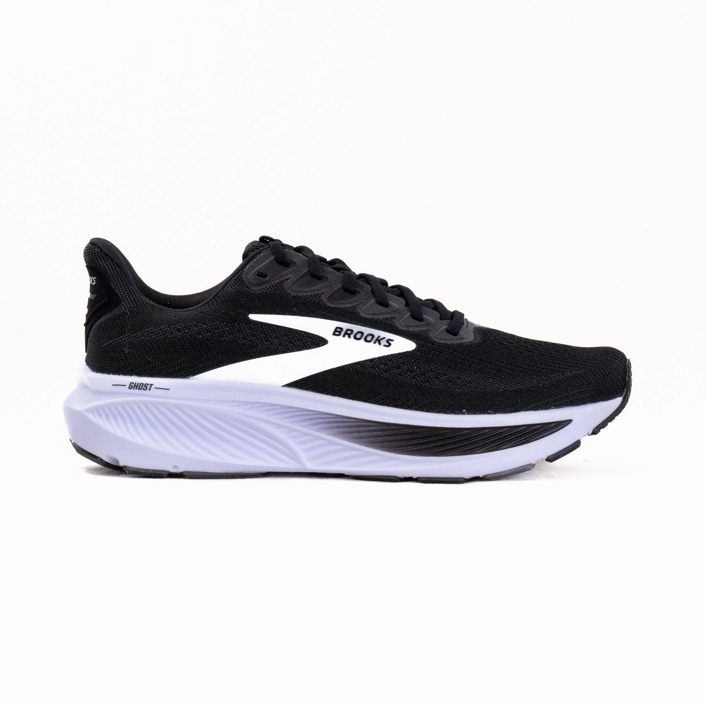 Brooks Ghost 17 (Men??s) - Black/Grey/White shiny shoes