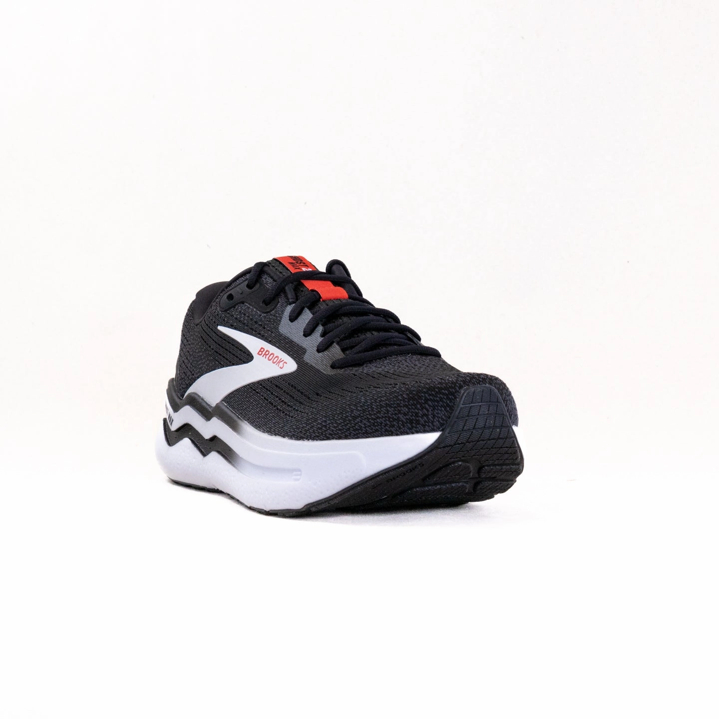 Brooks Ghost Max 2 (Men's) - Black/White/Fiery Red for competition