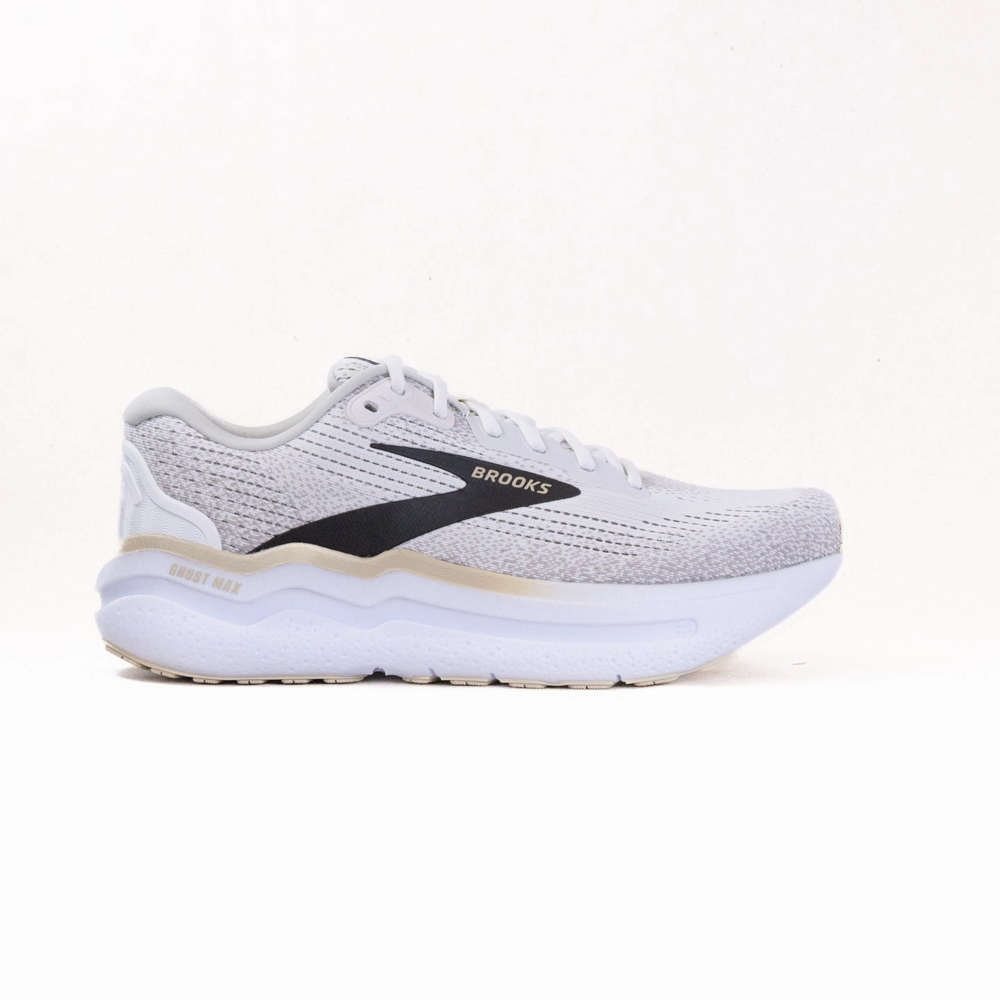 running on soft surface Ventilation Channel Tech Brooks Ghost Max 2 (Men's) - White/Pelican/Oyster