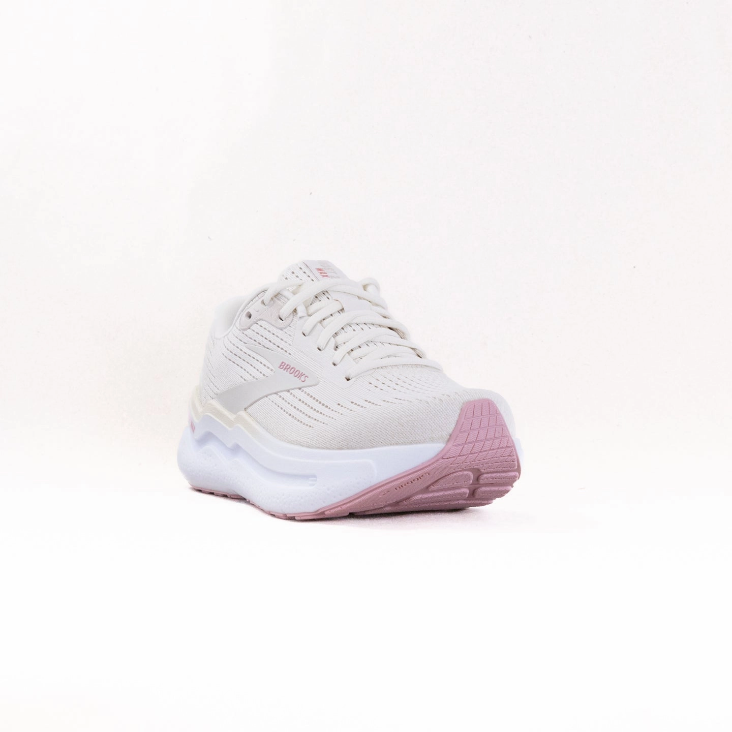 Brooks Ghost Max 2 (Women's) - Coconut Milk/Gray/Zephyr Breathable Tongue Design Knit Fabric