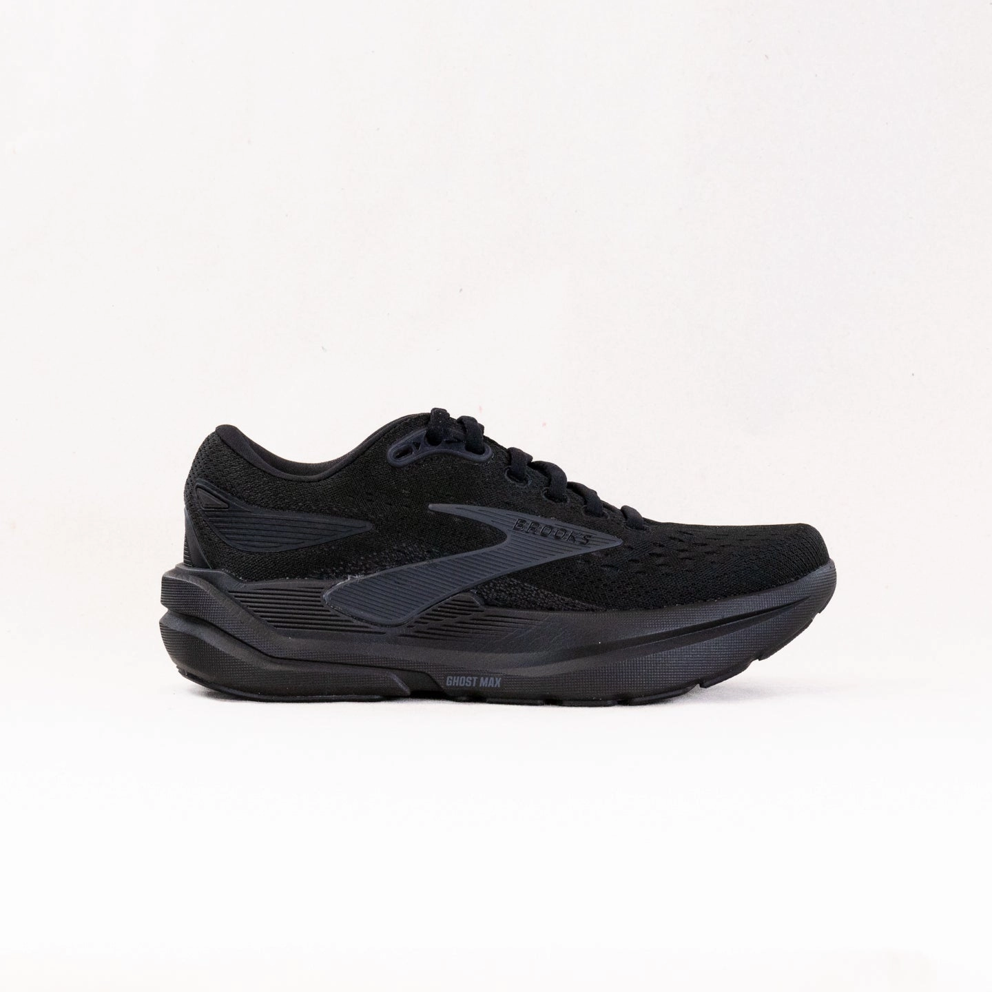 heel support shoes Rolling Gait Tech Brooks Ghost Max 3 (Women's) - Black/Black/Ebony