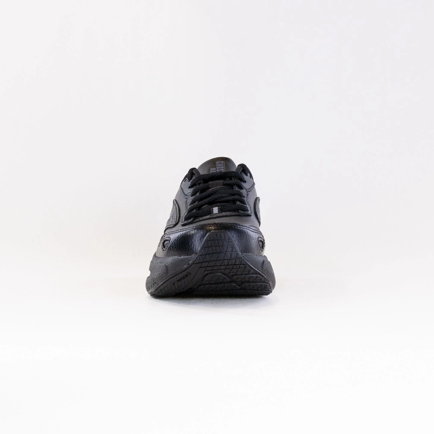 Brooks Ghost Max Leather (Men's) - Black/Black Centered Propulsion Ridge on - road shoes