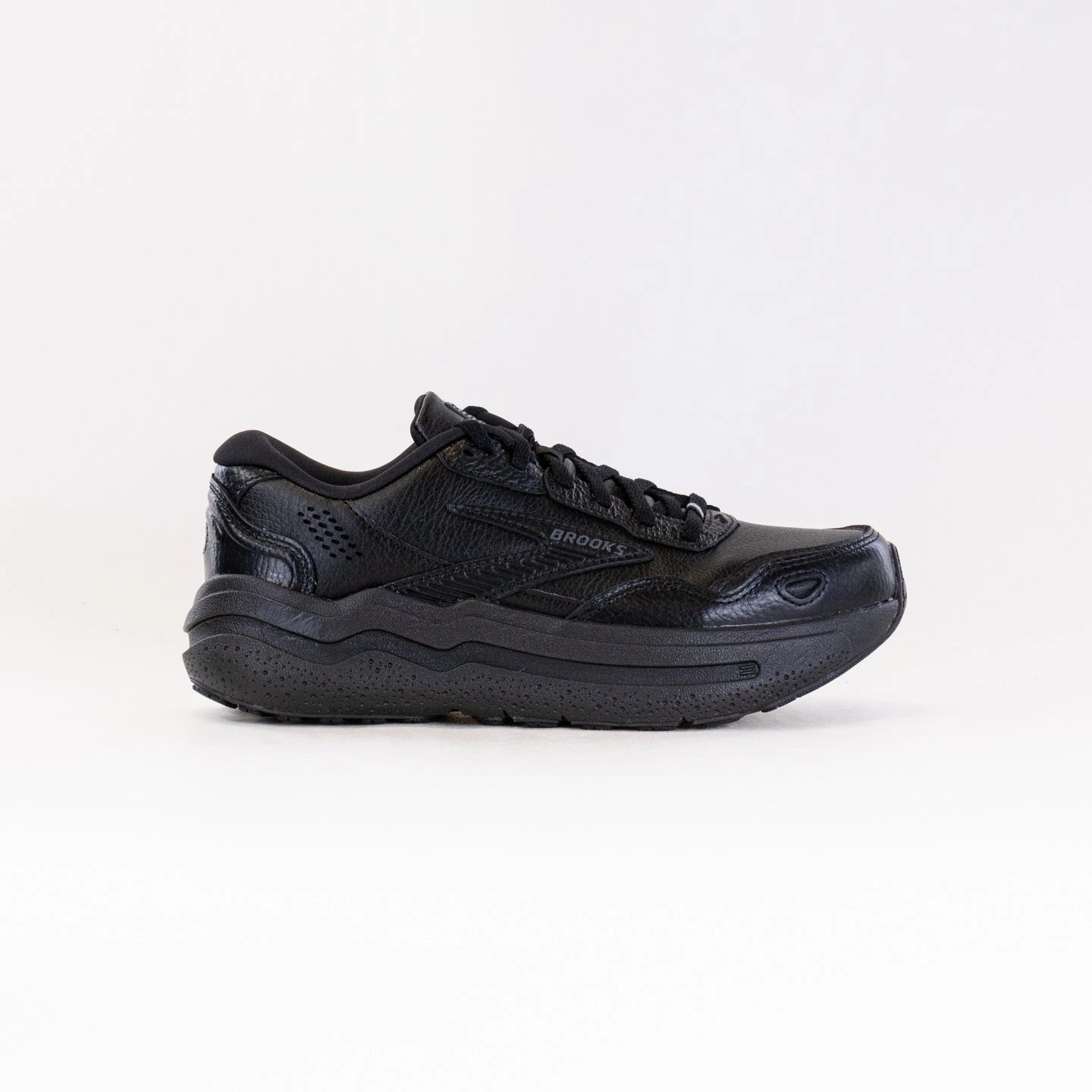 Brooks Ghost Max Leather (Women's) - Black/Black Ergonomic Toe Box versatile - use - adaptability shoes