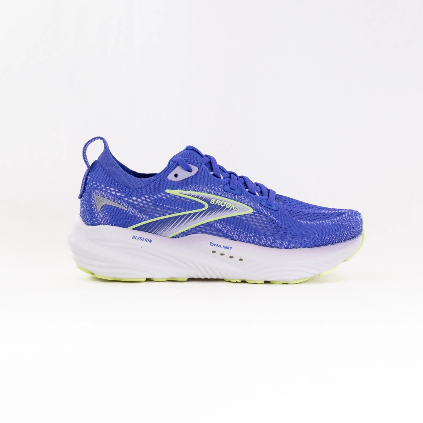 Foot Shaped Toe Box Brooks Glycerin 22 (Women's) - Amparo Blue/Hyper Iris/Yellow