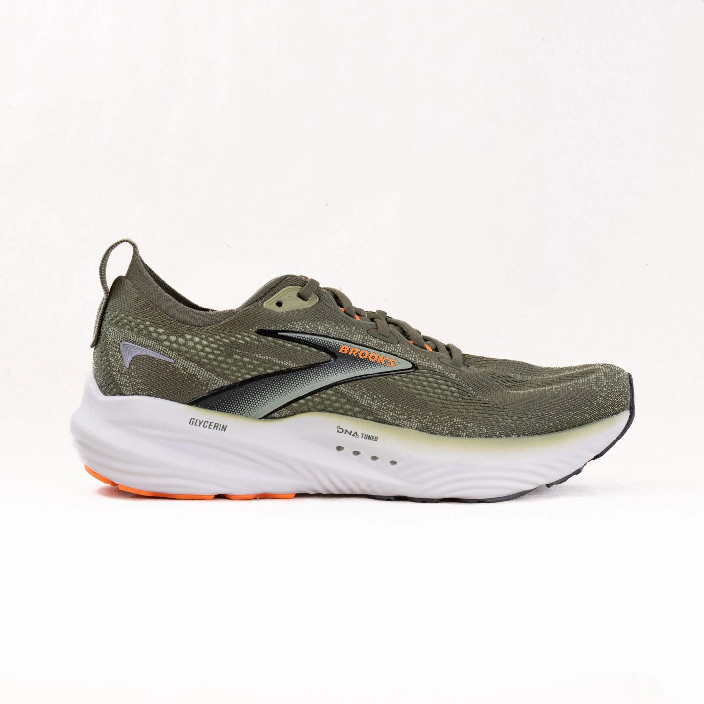 Brooks Glycerin GTS 22 (Men's) - Dusty Olive/Tea/Orange speed drills Wet running stability