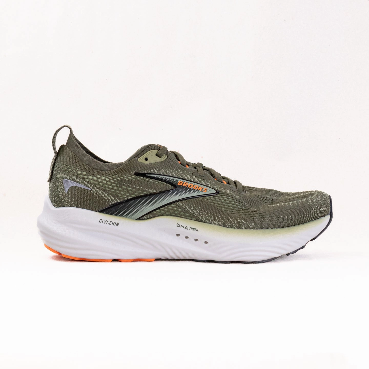 Brooks Glycerin GTS 22 (Men's) - Dusty Olive/Tea/Orange maximalist - style shoes