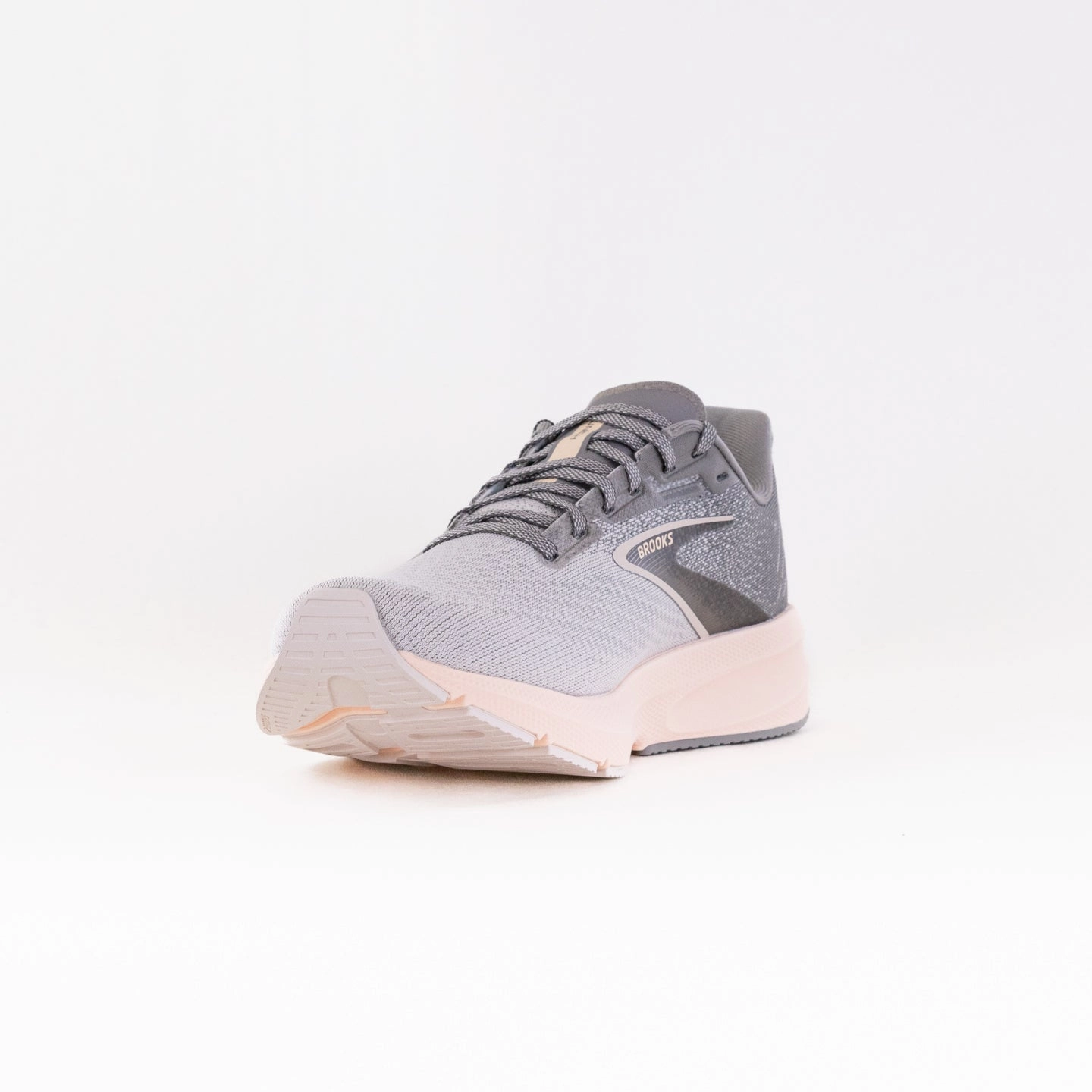 running in adventure races shoes sequin - embellished - design shoes Brooks Launch 10 (Women's) - Grey/Crystal Grey/Pale Peach