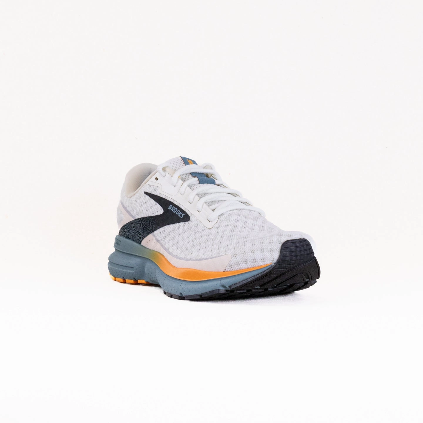 Brooks Trace 3 (Men's) - White/Orange/Goblin Blue printed - finish - design shoes metatarsal - support - feature shoes