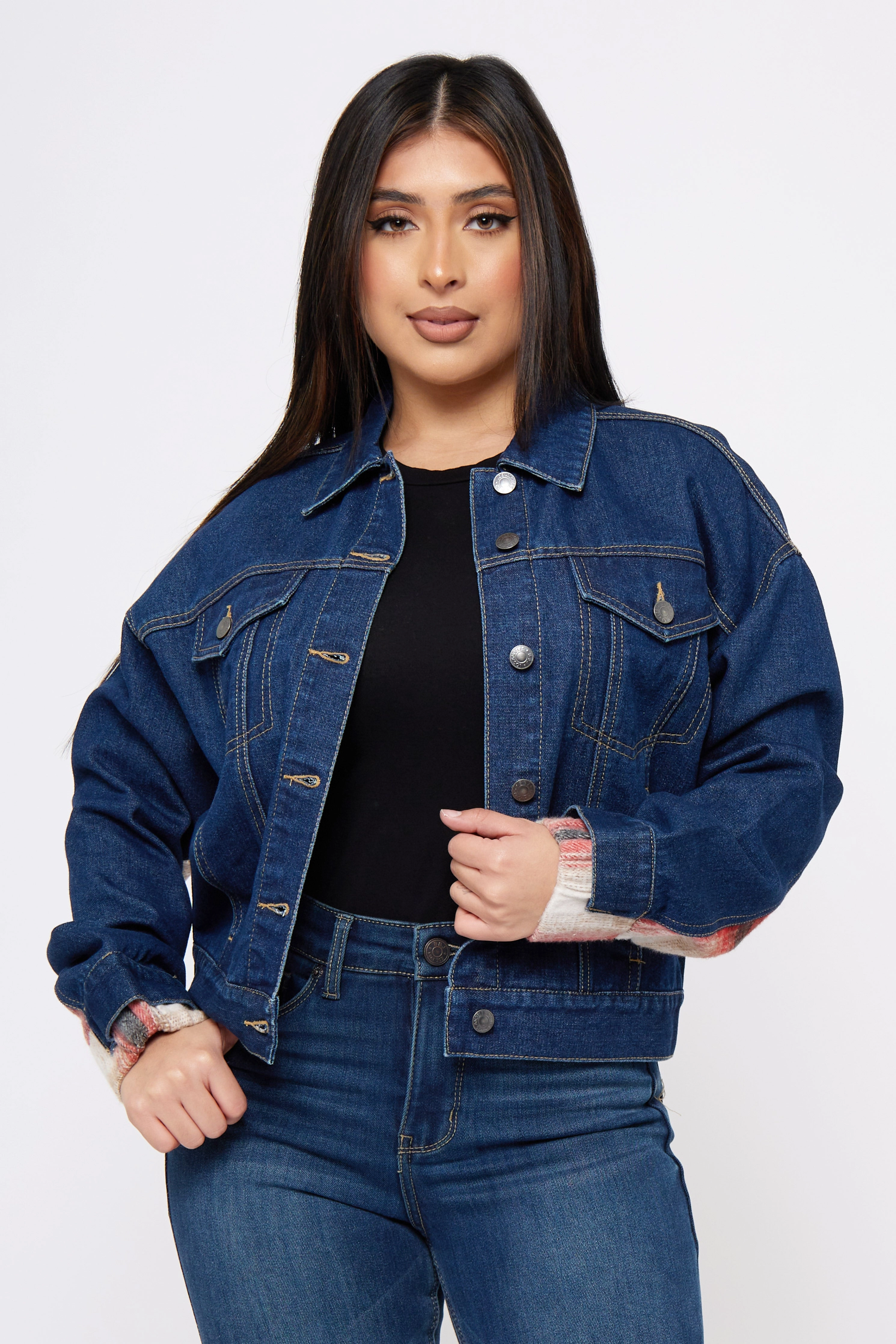 Brushed Flannel Denim Mix Flattering wear Fashionable Layers