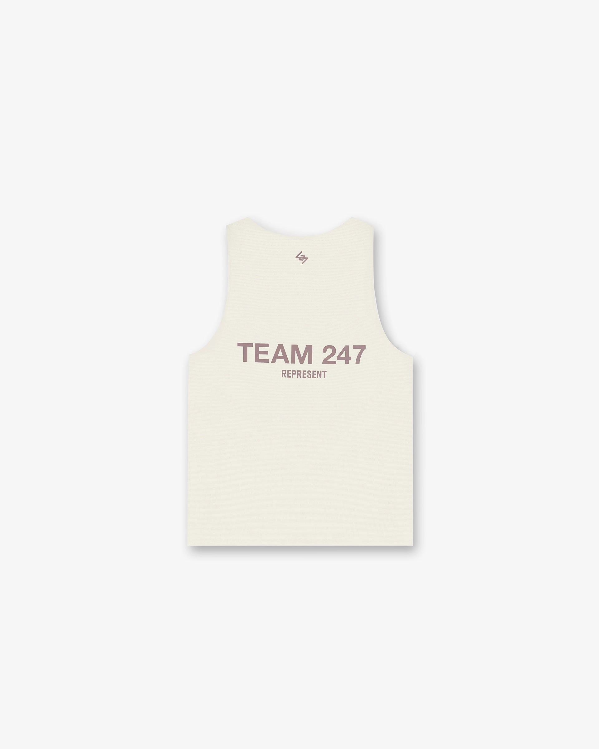 Team 247 Run Vest - Cream Stretchable Collar Band