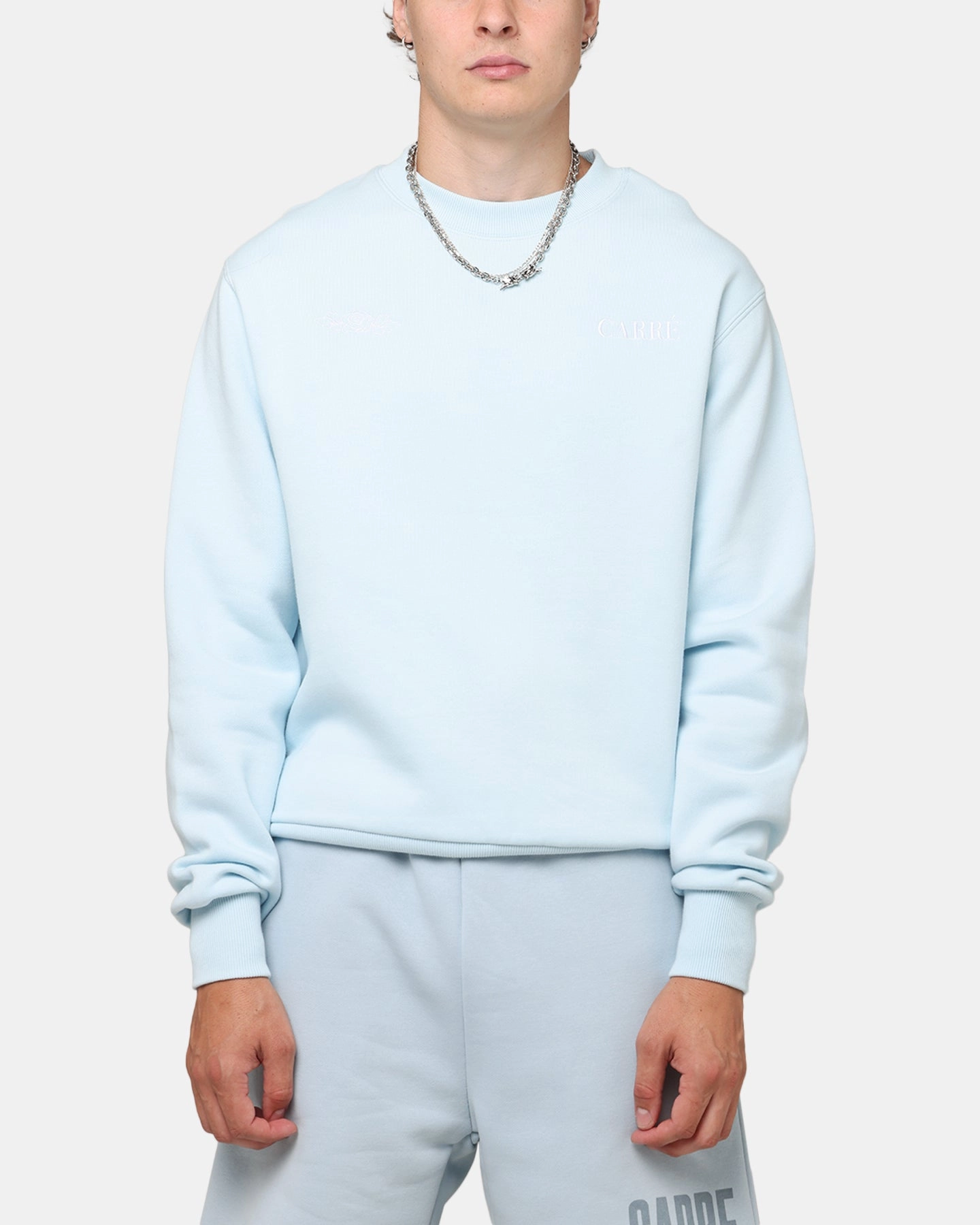 Carre Bloom Crewneck Light Blue Soft Pullover