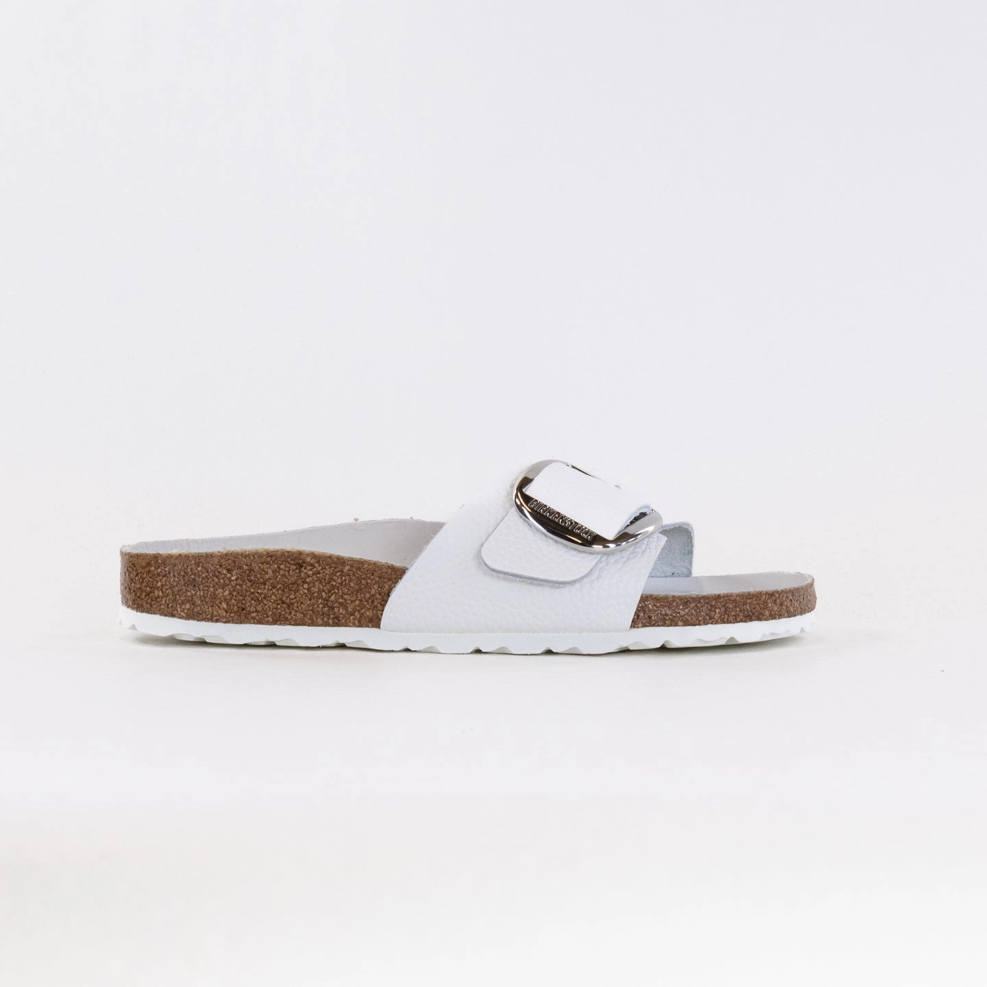 Birkenstock Madrid Big Buckle (Women's) - White Leather Recycled Rubber studded