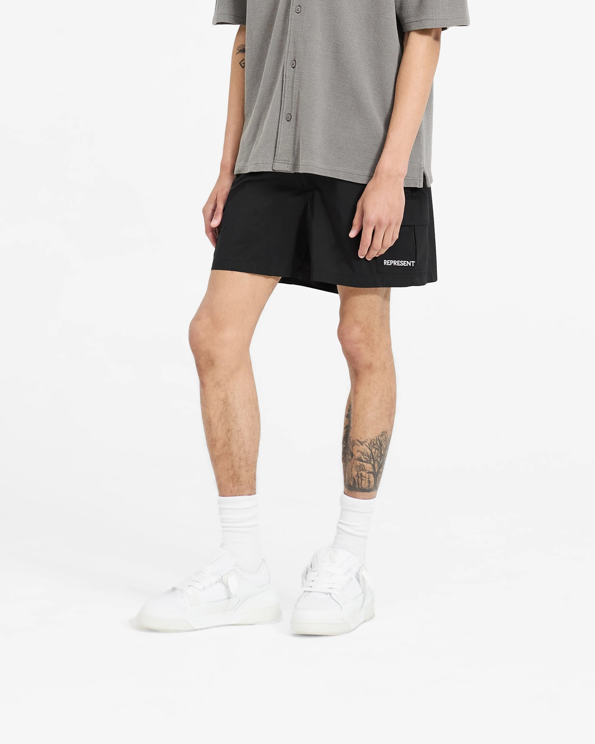 Tactile Feedback Loops Cargo Swim Shorts - Jet Black
