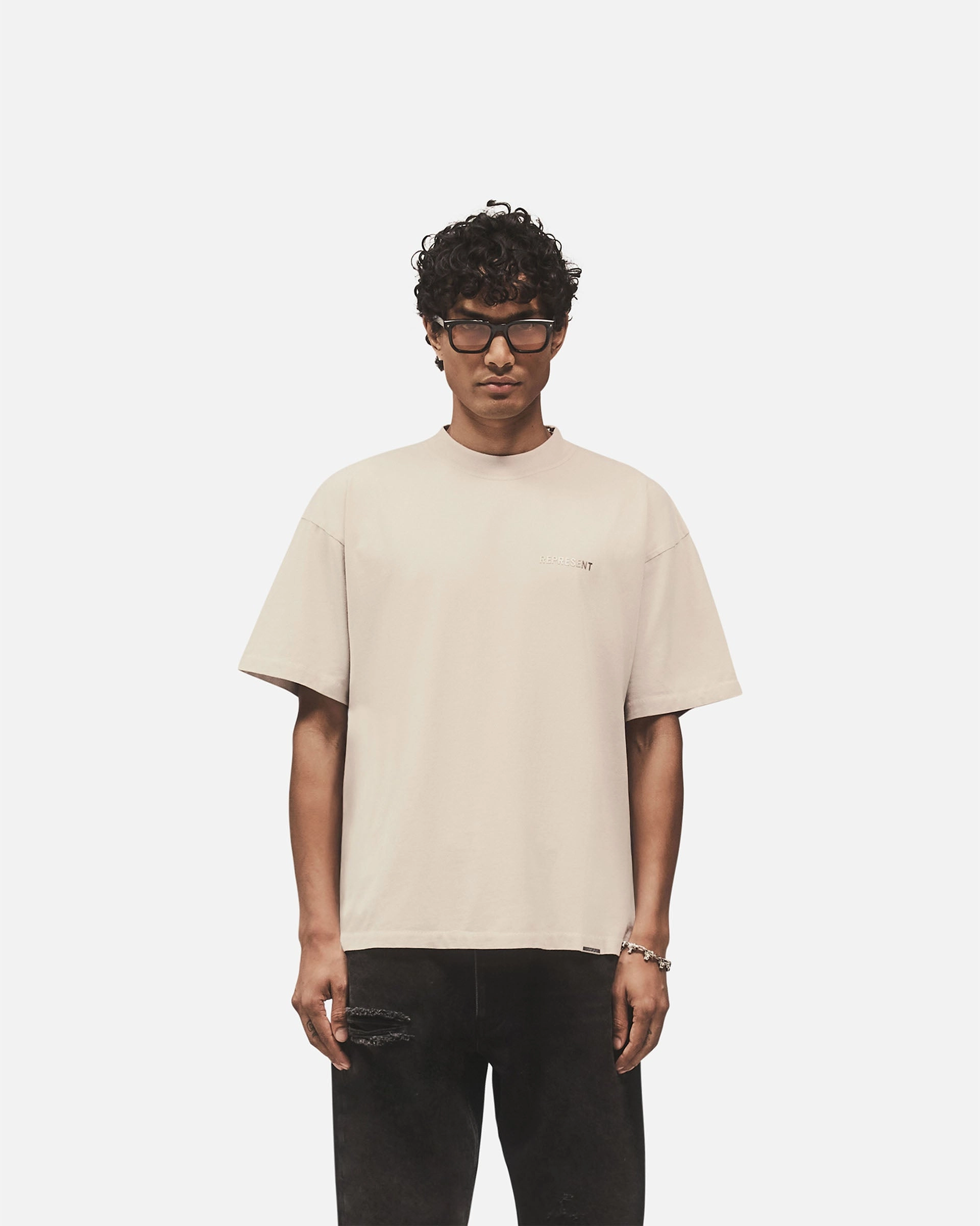 Metal Block Logo T-Shirt - Concrete Thermal Regulation Fabric Water Based Ink