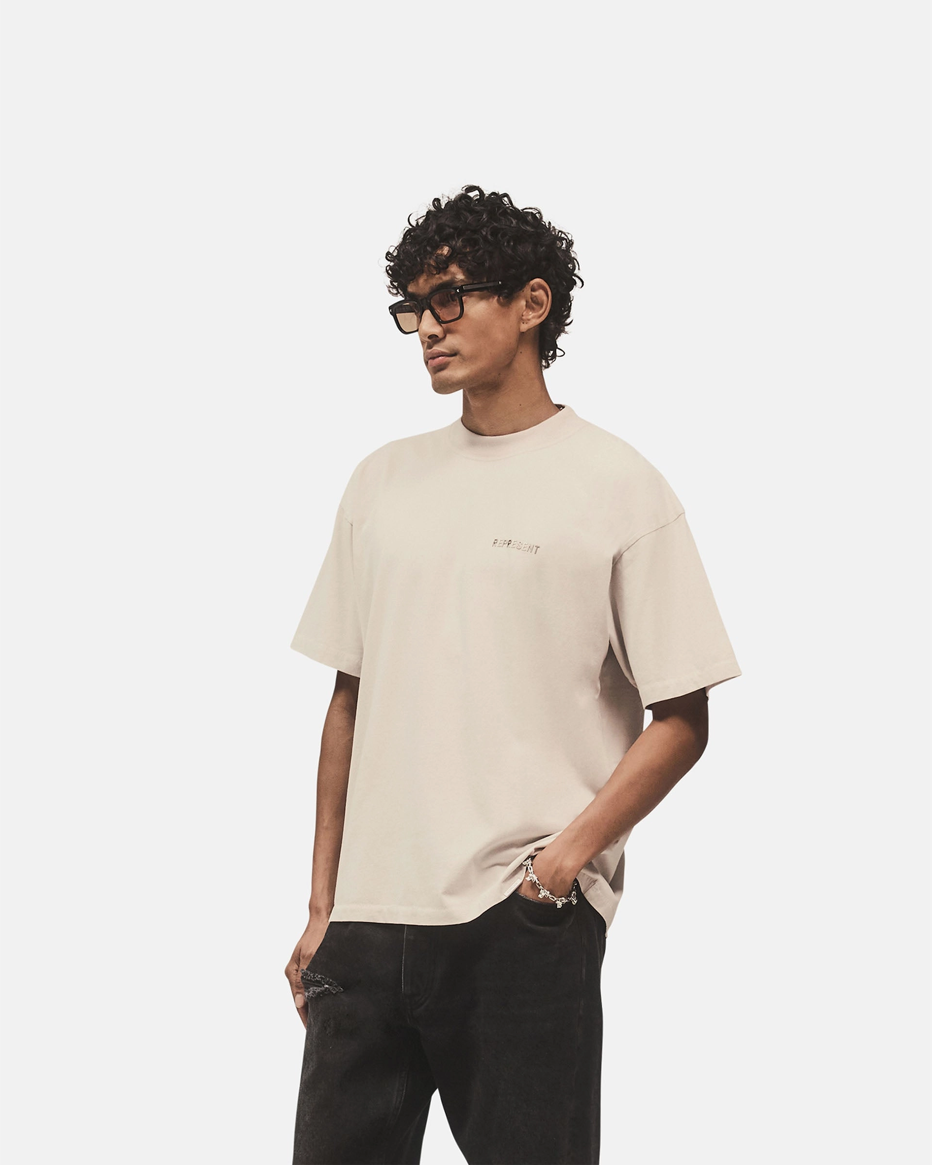 Metal Block Logo T-Shirt - Concrete Performance Fit AntiStaticFinish