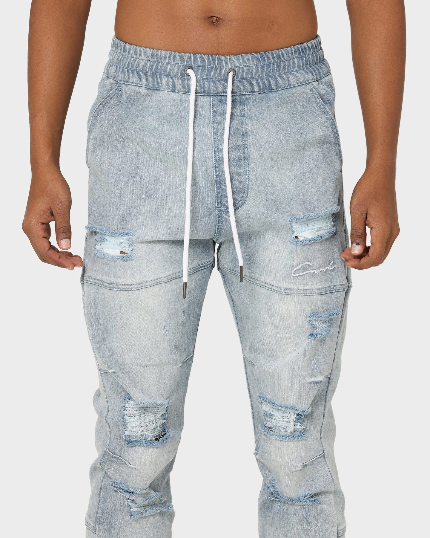 Carr?? Distressed Premiere Joggers Light Blue Stay Fresh