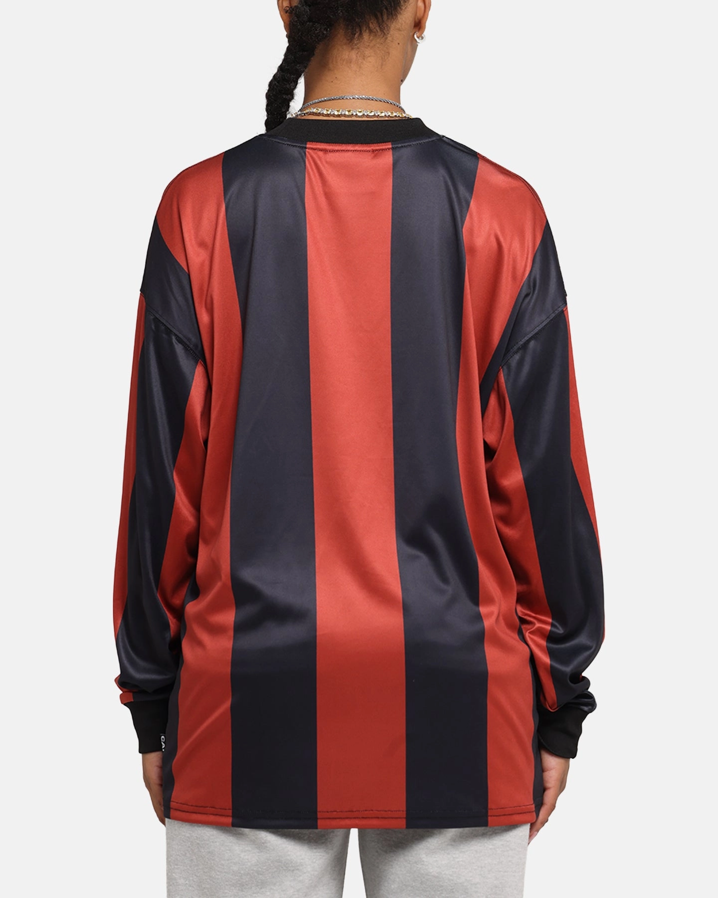 NonChafing Fabric StretchComfortDesign Carre Academy Oversized Long Sleeve T-Shirt Red/Black