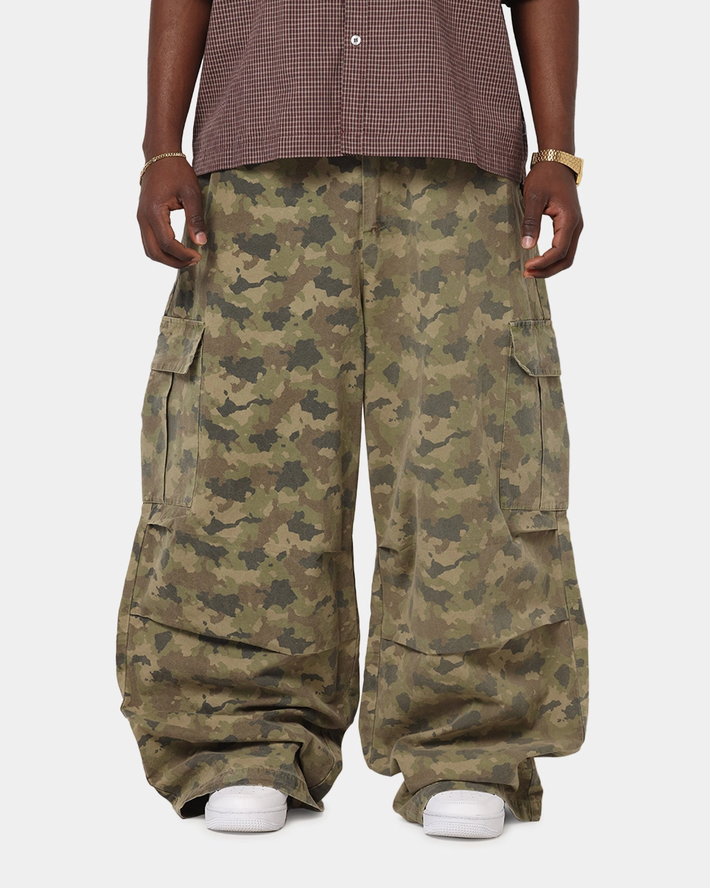 Carre Baggy Cargo Pants Camo Quality Fabric