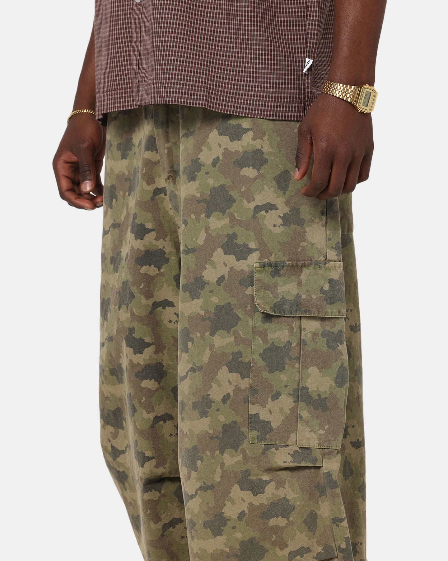 Carre Baggy Cargo Pants Camo Crisp Design