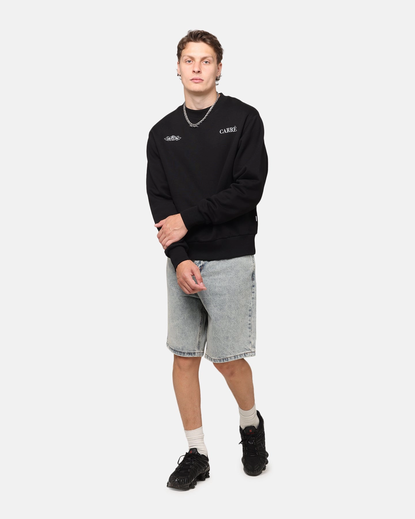 Carre Bloom Crewneck Black Anti Static Fabric