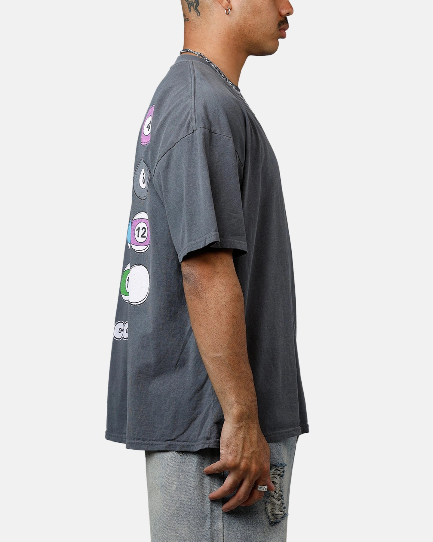 Gym Wear Carre Break T-Shirt Washed Charcoal