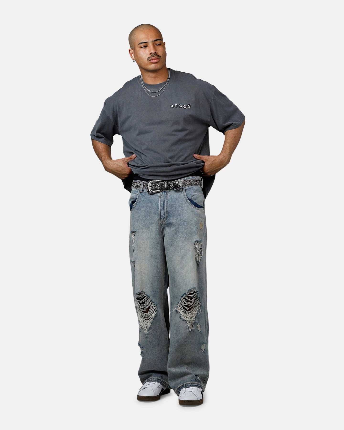 Cozy Sweatshirt Carre Break T-Shirt Washed Charcoal