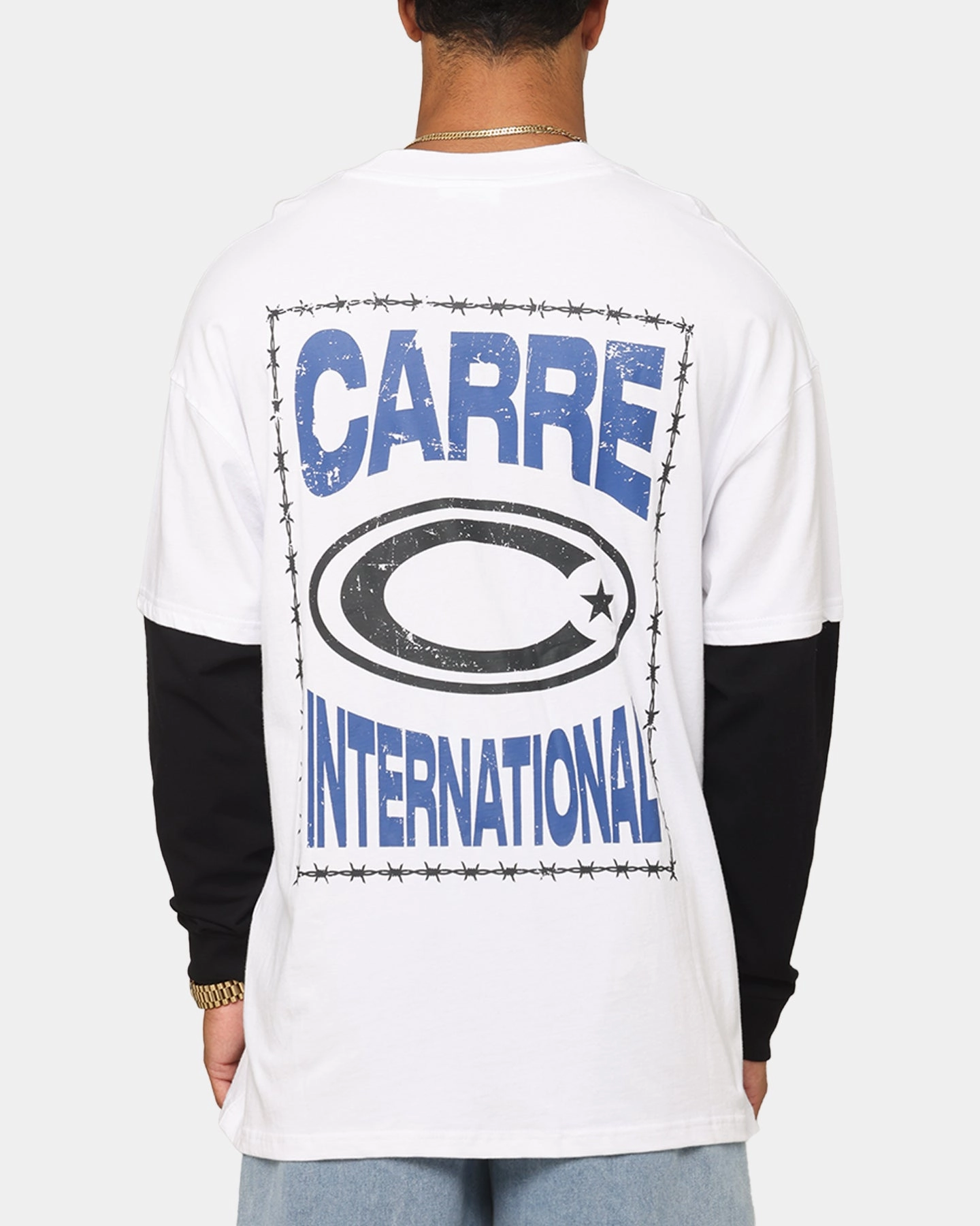 Carre C-Star Long Sleeve T-Shirt White/Black YarnDyedQuality