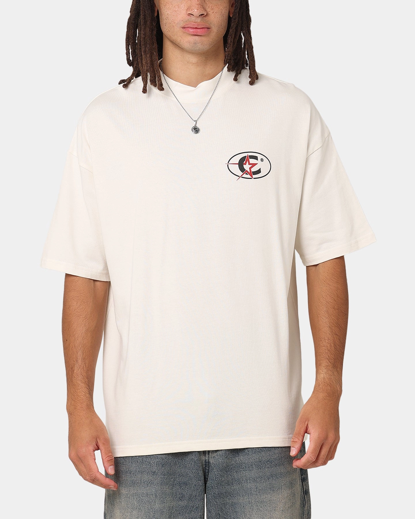 Airflow Mesh Panel AntiPillingTechnology Carre C-Star Stack T-Shirt Off White