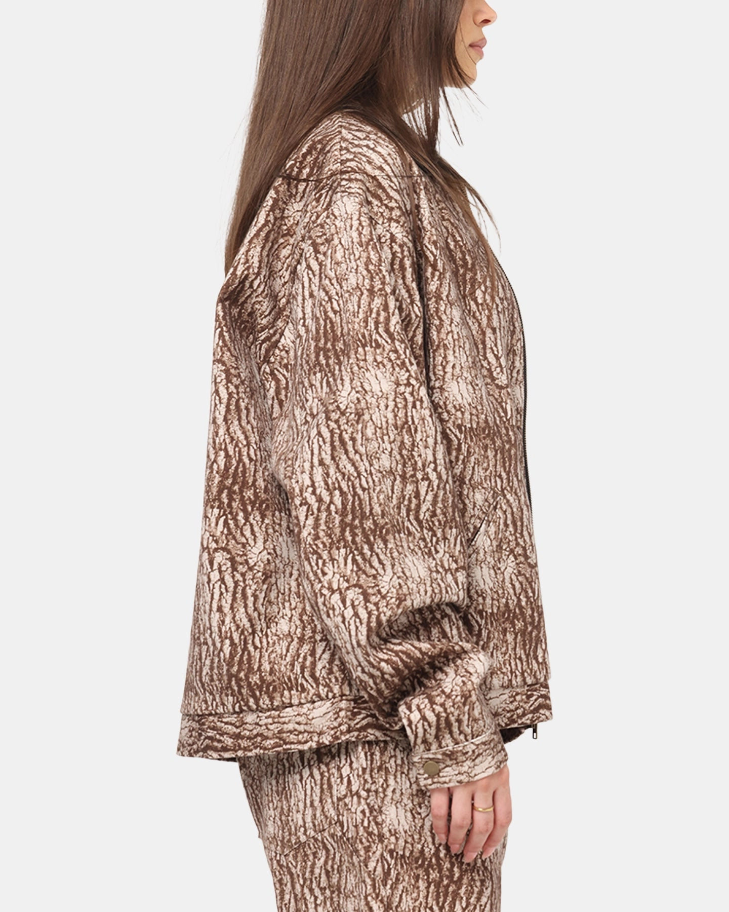 Taped Neckline Carre Canvas Jacket Tree Bark