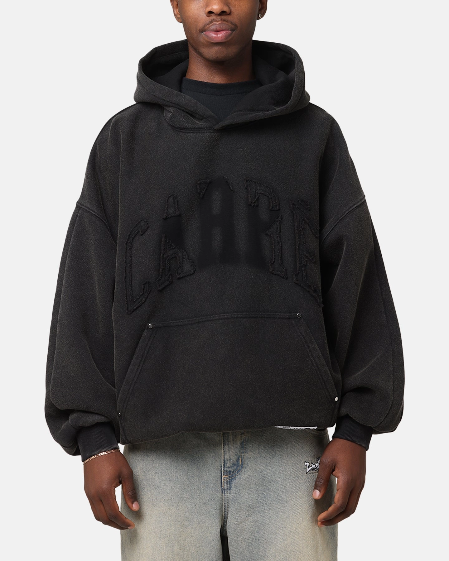 Carre Con-Star Hoodie Washed Black Breathable Linen Blend