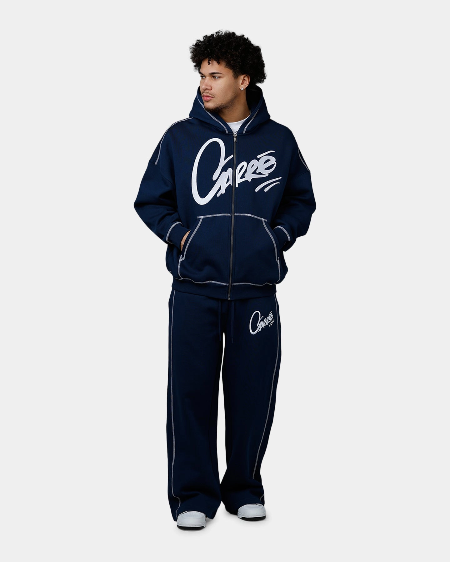 Versatile Layering Piece Carre Corrupt Hoodie Navy