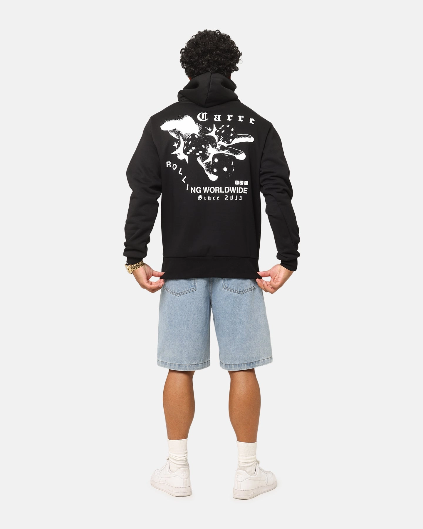 Carre Dice Club Hoodie Black Wind Resistant Fabric