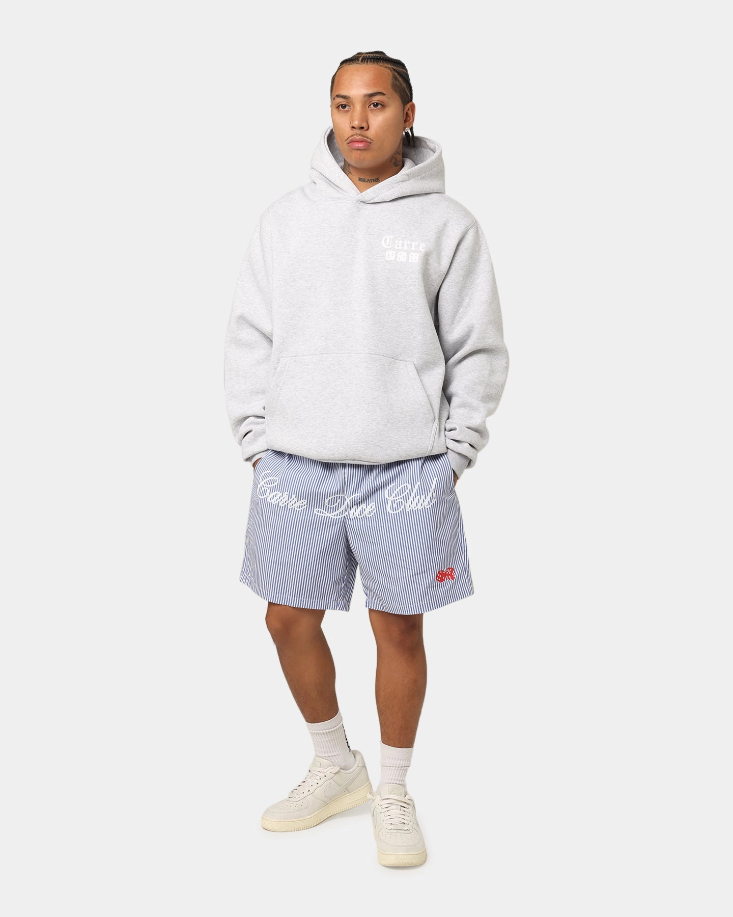 Carre Dice Club Hoodie Grey Marle Eco Conscious Dye Process