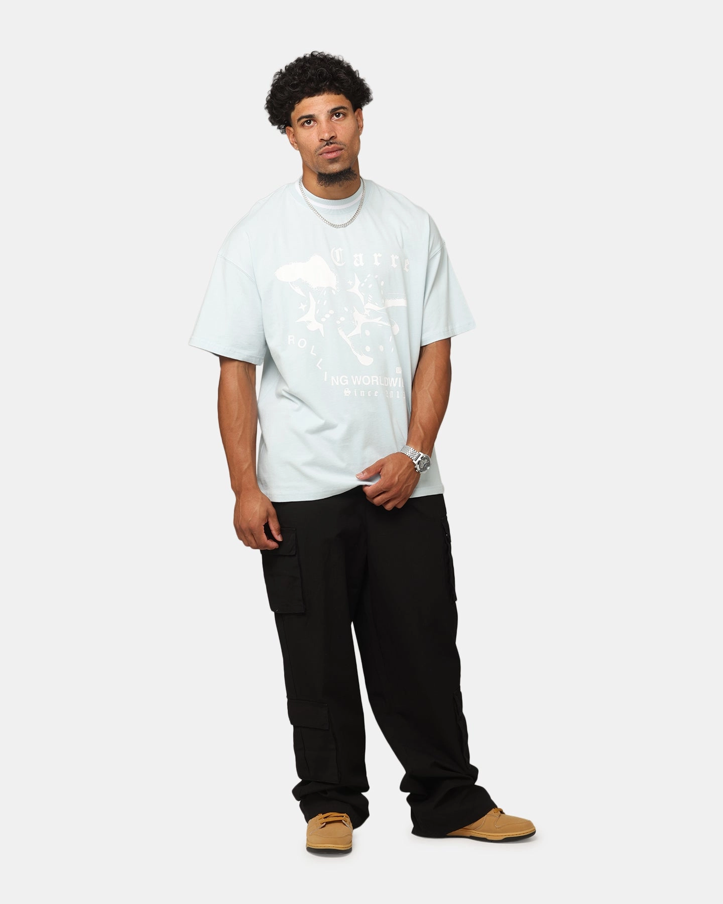 SleevelessOption Soft Hoodie Carre Dice Club T-Shirt Light Blue