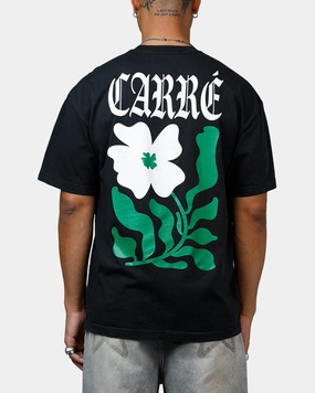 Carre Eternal Garden Heavyweight T-Shirt Black Acidwash Flowy Tunic Layered Collar Design