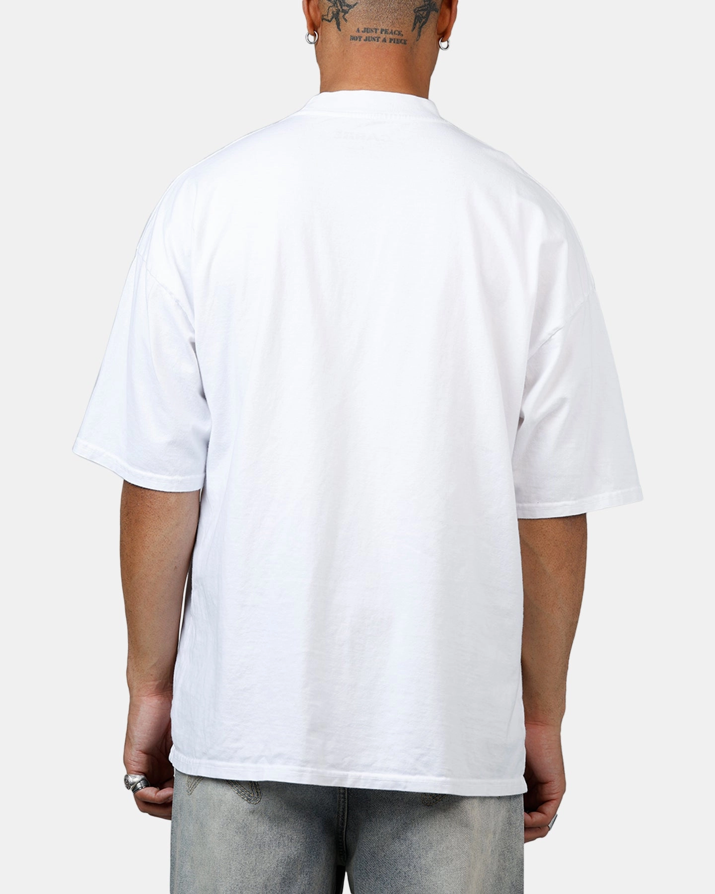 Breathable Linen Blend Carre Game Over T-Shirt White