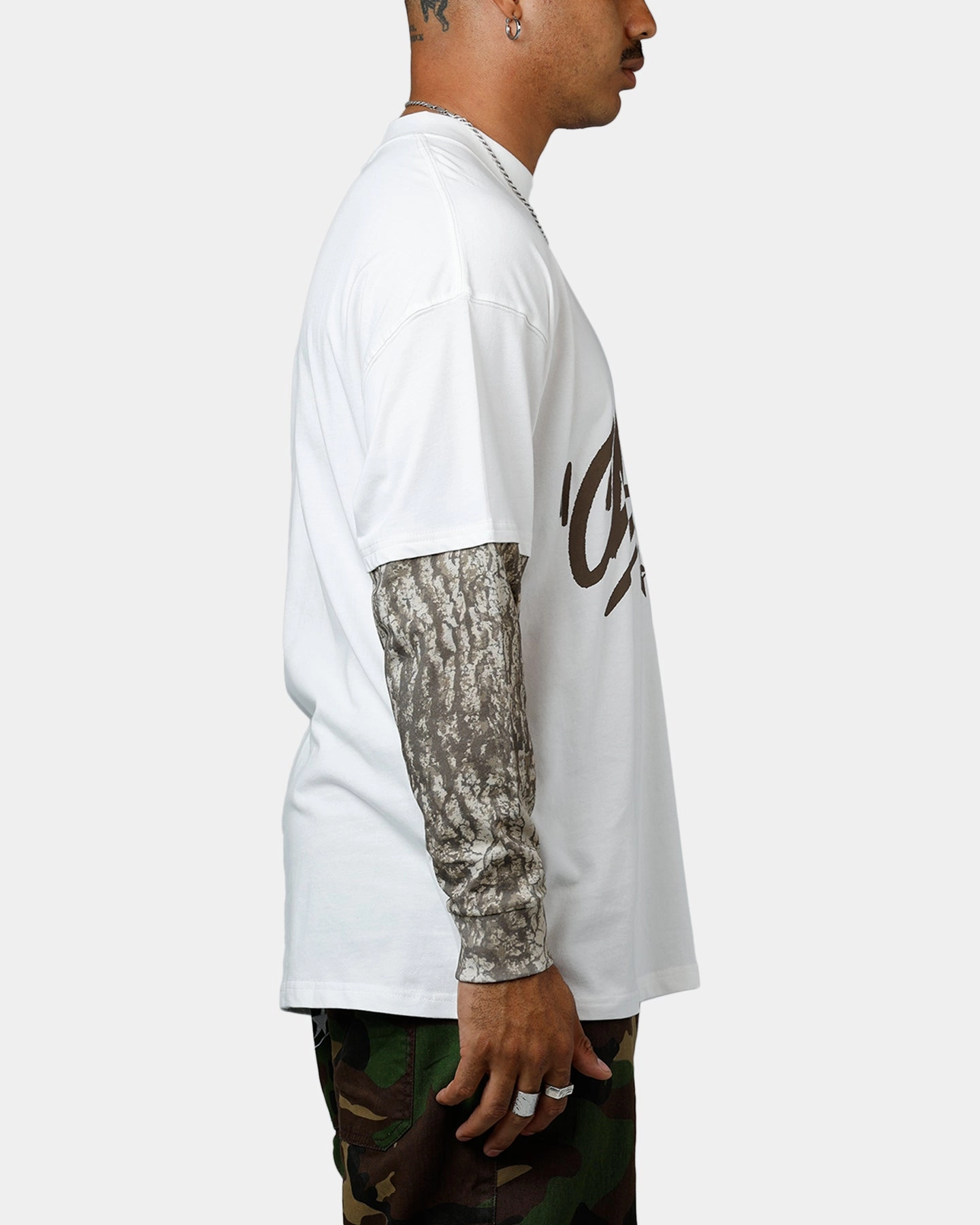 HypoallergenicMaterial Carre Graffiti Layered Long Sleeve T-Shirt Off White
