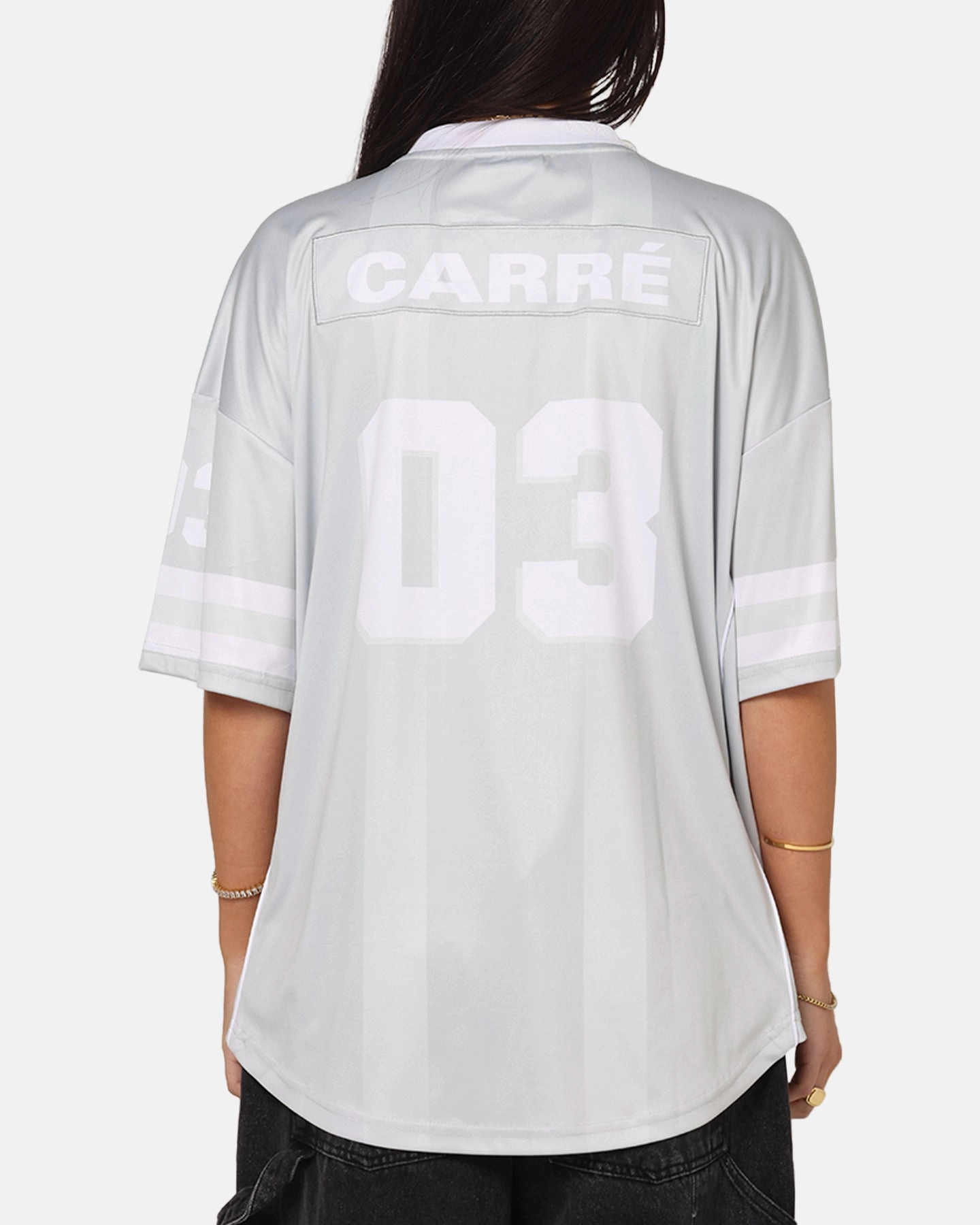 Carre Halftime Football Jersey Grey Scoop Neck Shape Cold Weather