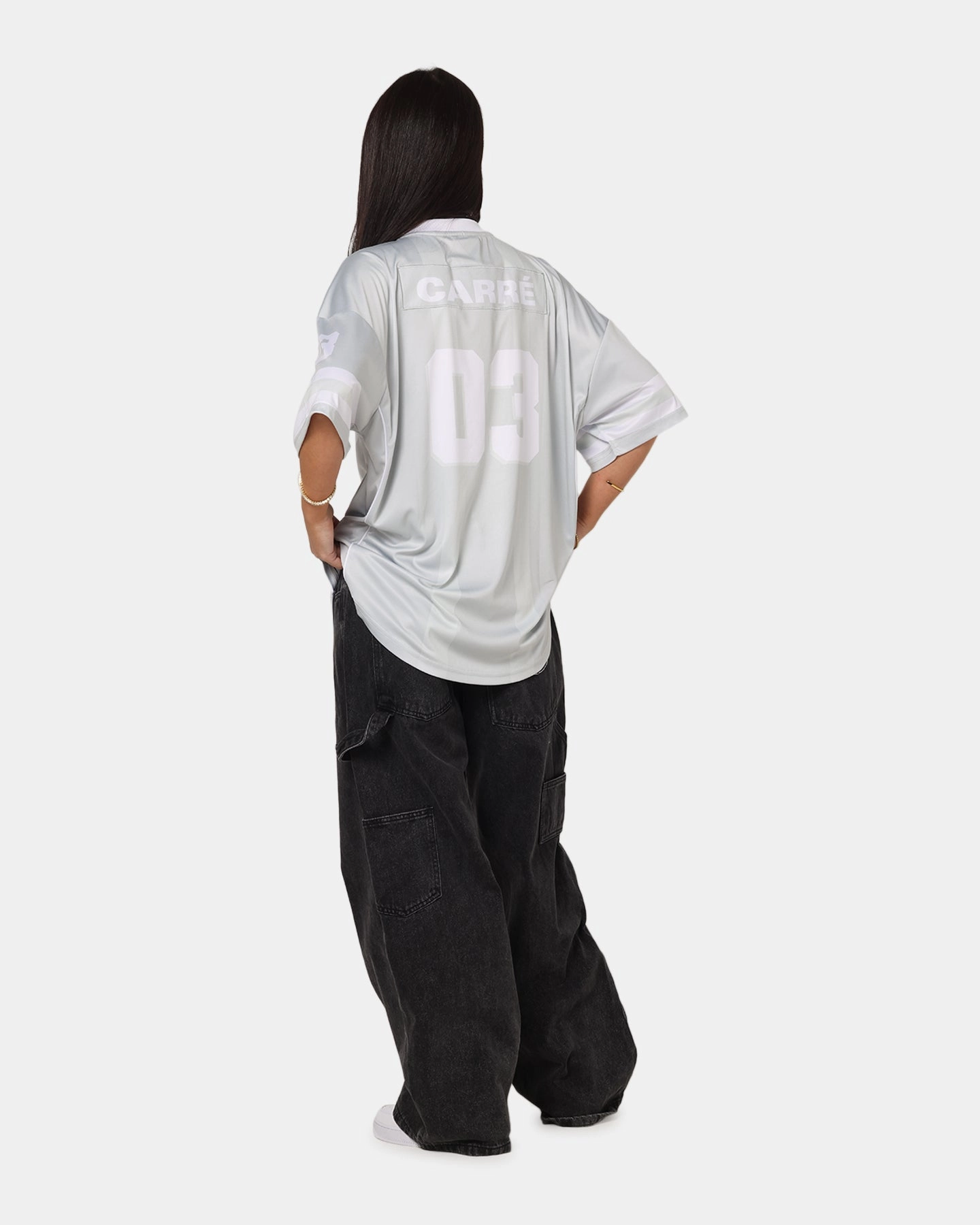 Multi Panel Design Carre Halftime Football Jersey Grey