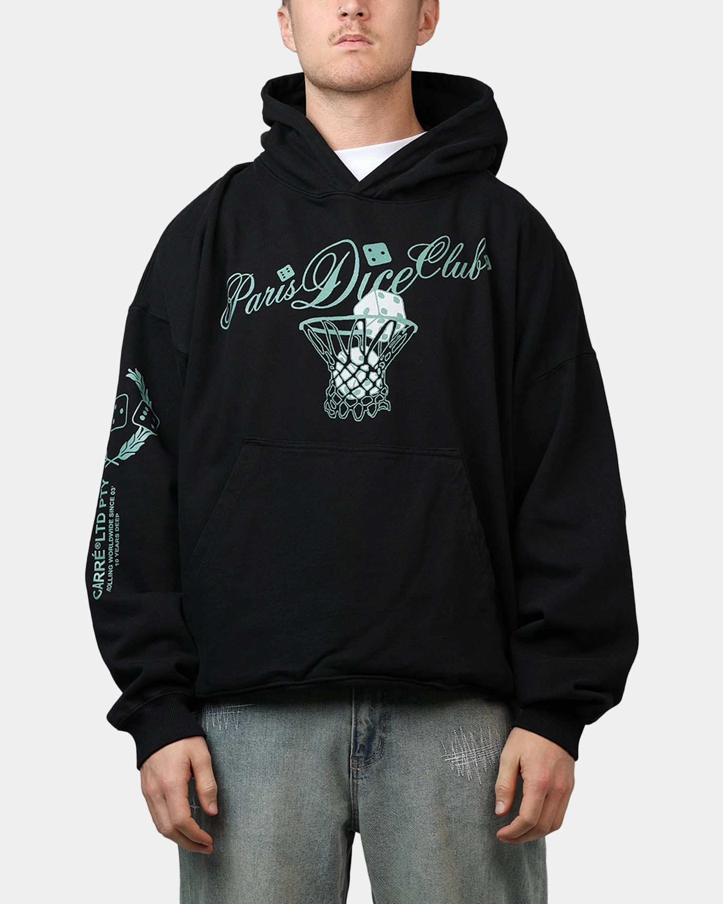 Compact Stitching Carre Hooper Hoodie Black