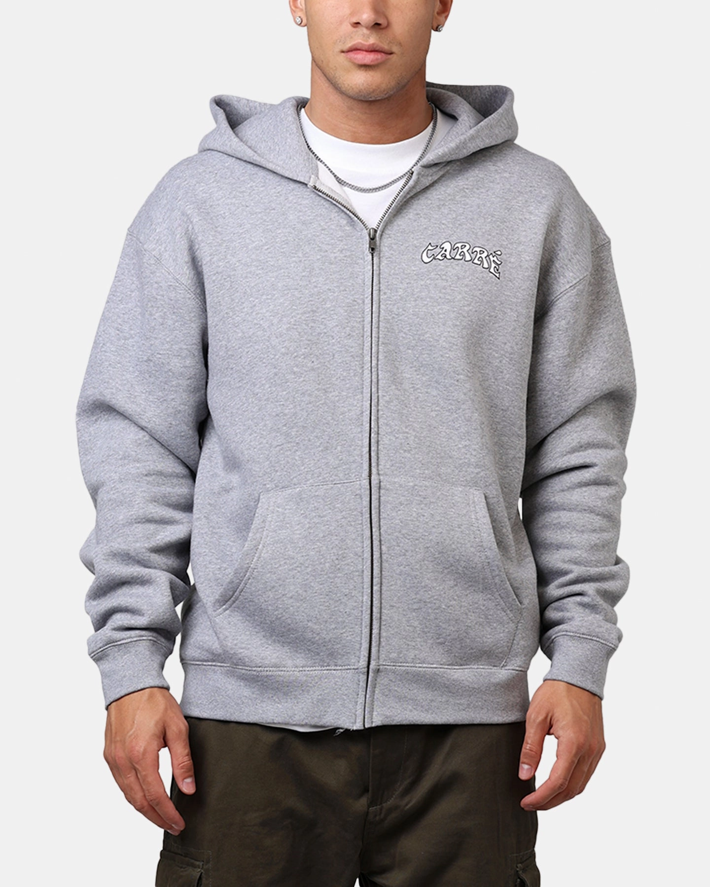 Carre Members Only Zip Hoodie Grey Marle Flexible Waistband