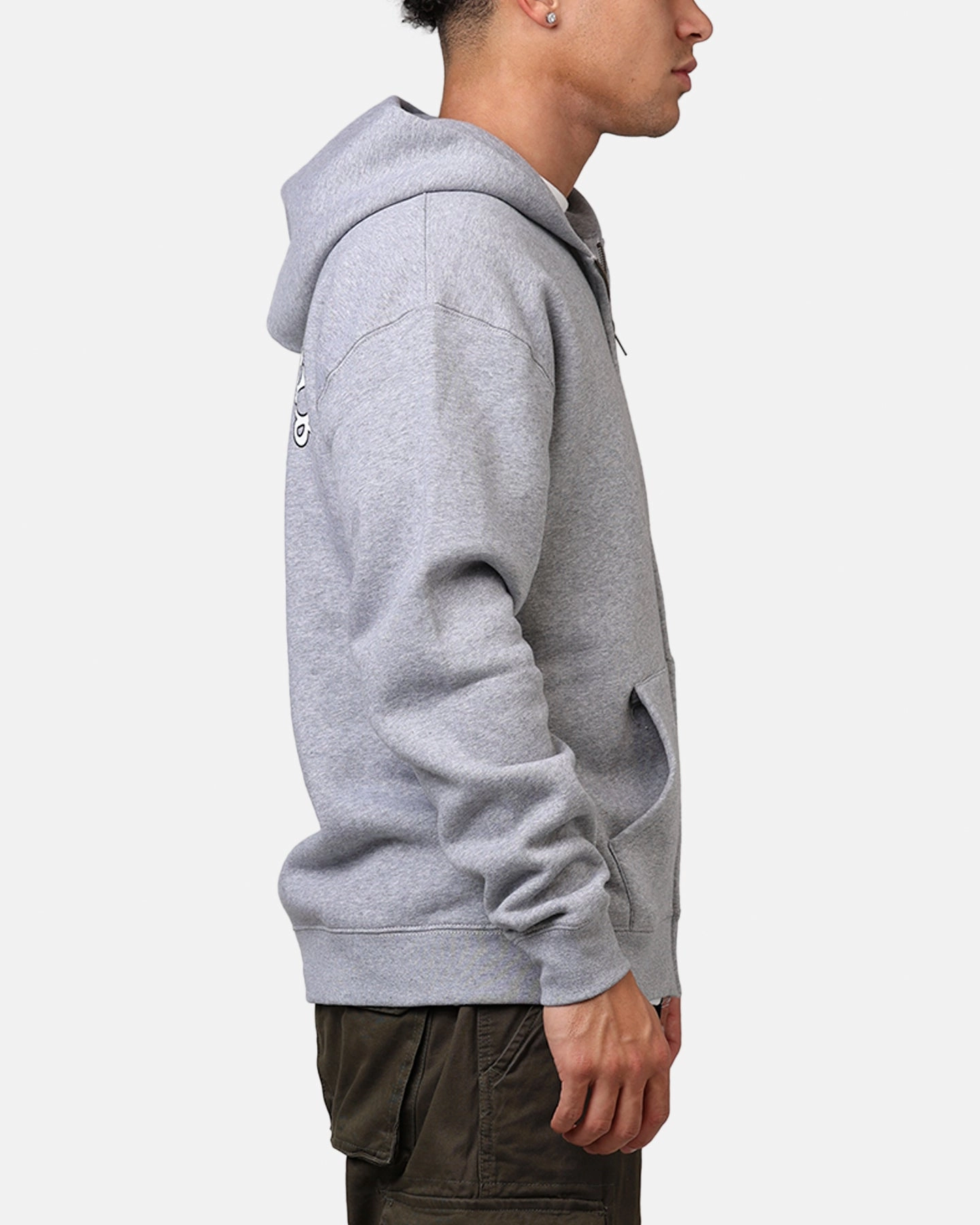 Bonded Seam Technology Sporty Top Carre Members Only Zip Hoodie Grey Marle