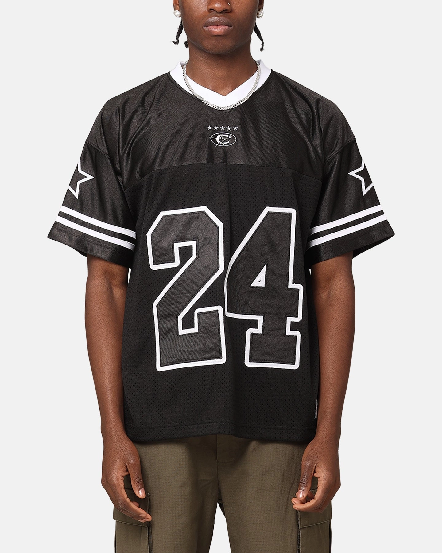 Adjustable Collar System Carre Nova Football Jersey Black/White