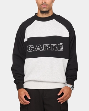 CrossBackDesign Simple Shirt Carre Panel Raglan Crewneck Black/Grey Marle