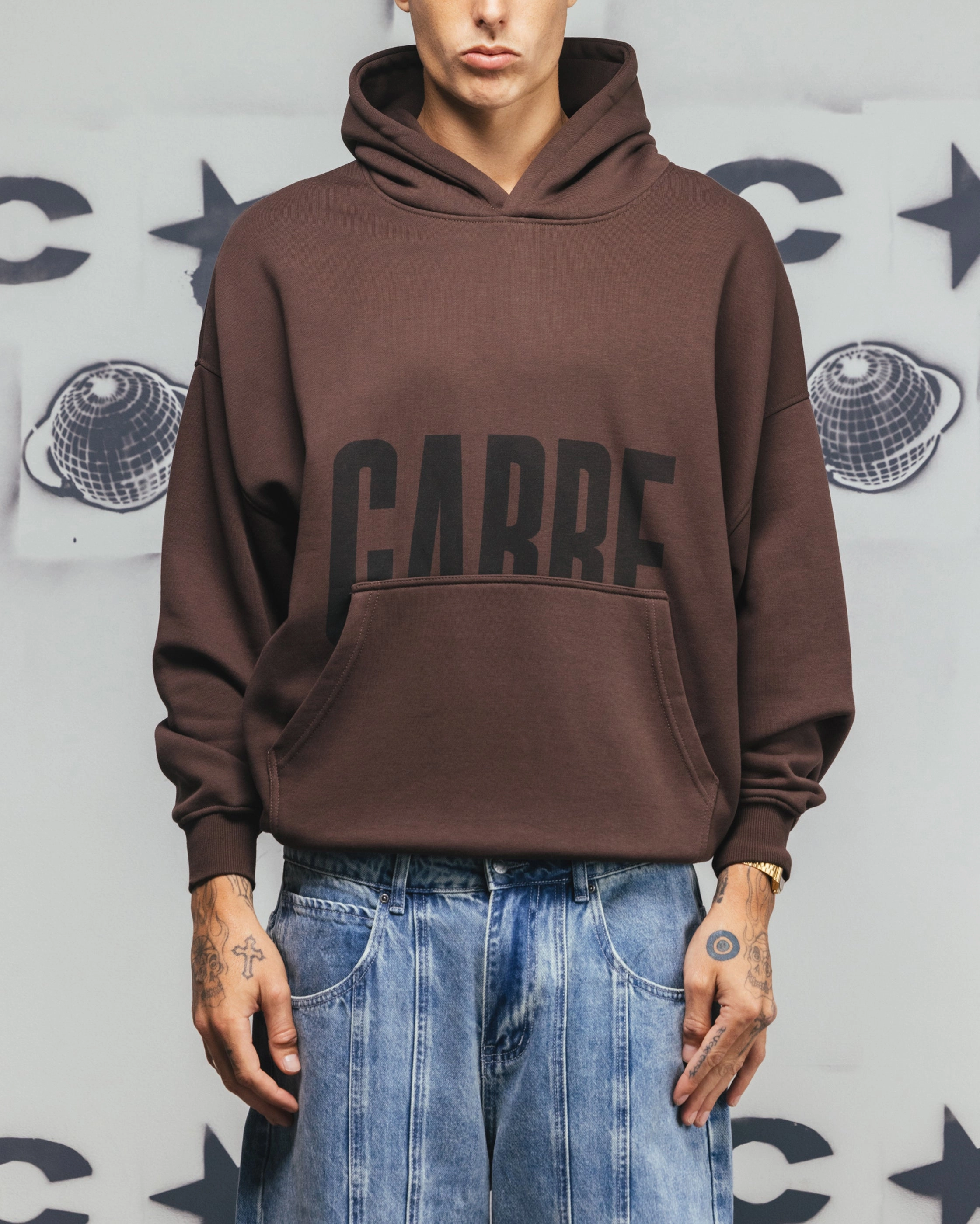 Eco Friendly Dye Process Carre Premium Essentials Hoodie Chocolate