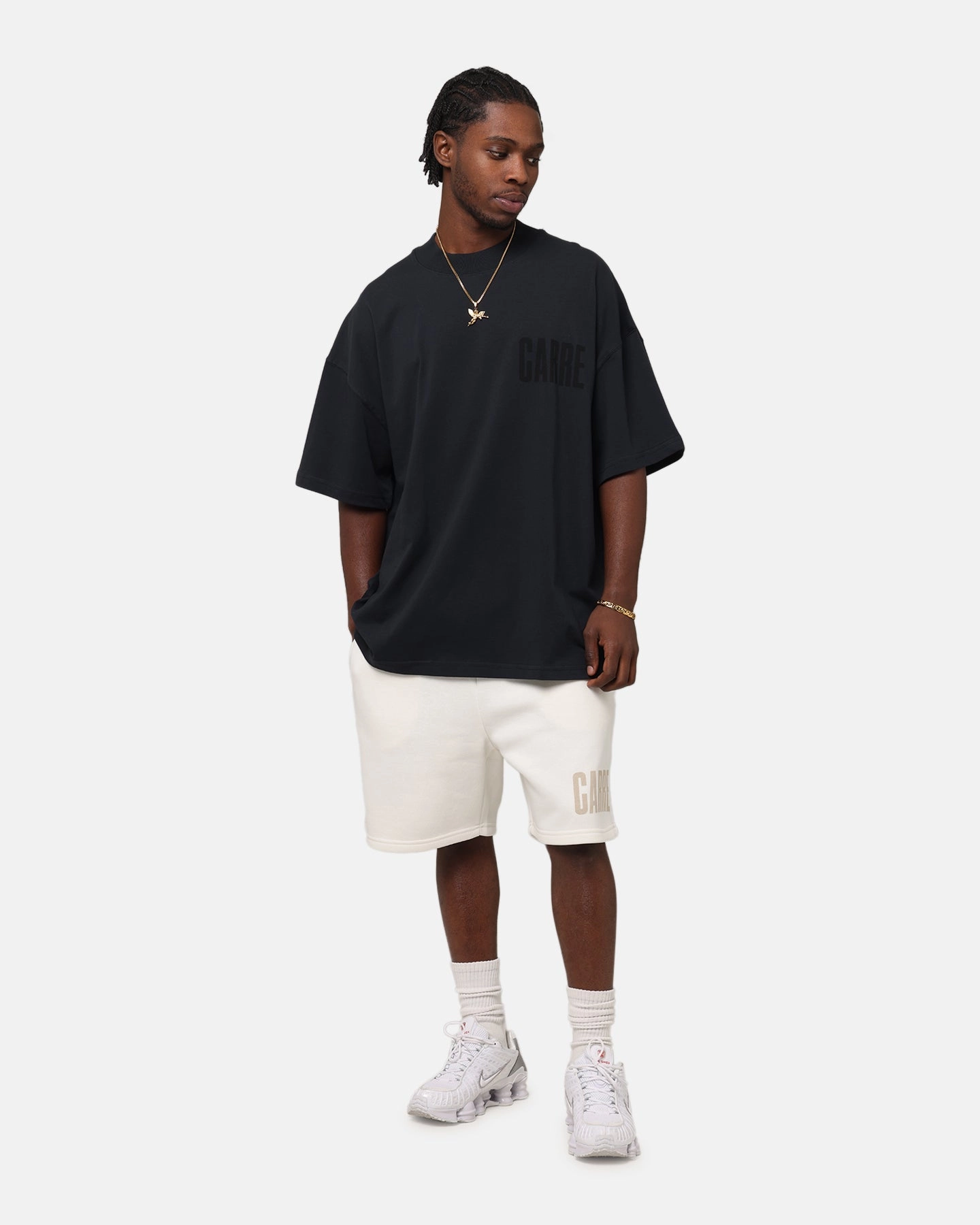 Carre Premium Essentials T-Shirt Steel/Black Unstructured Fit GarmentDyed