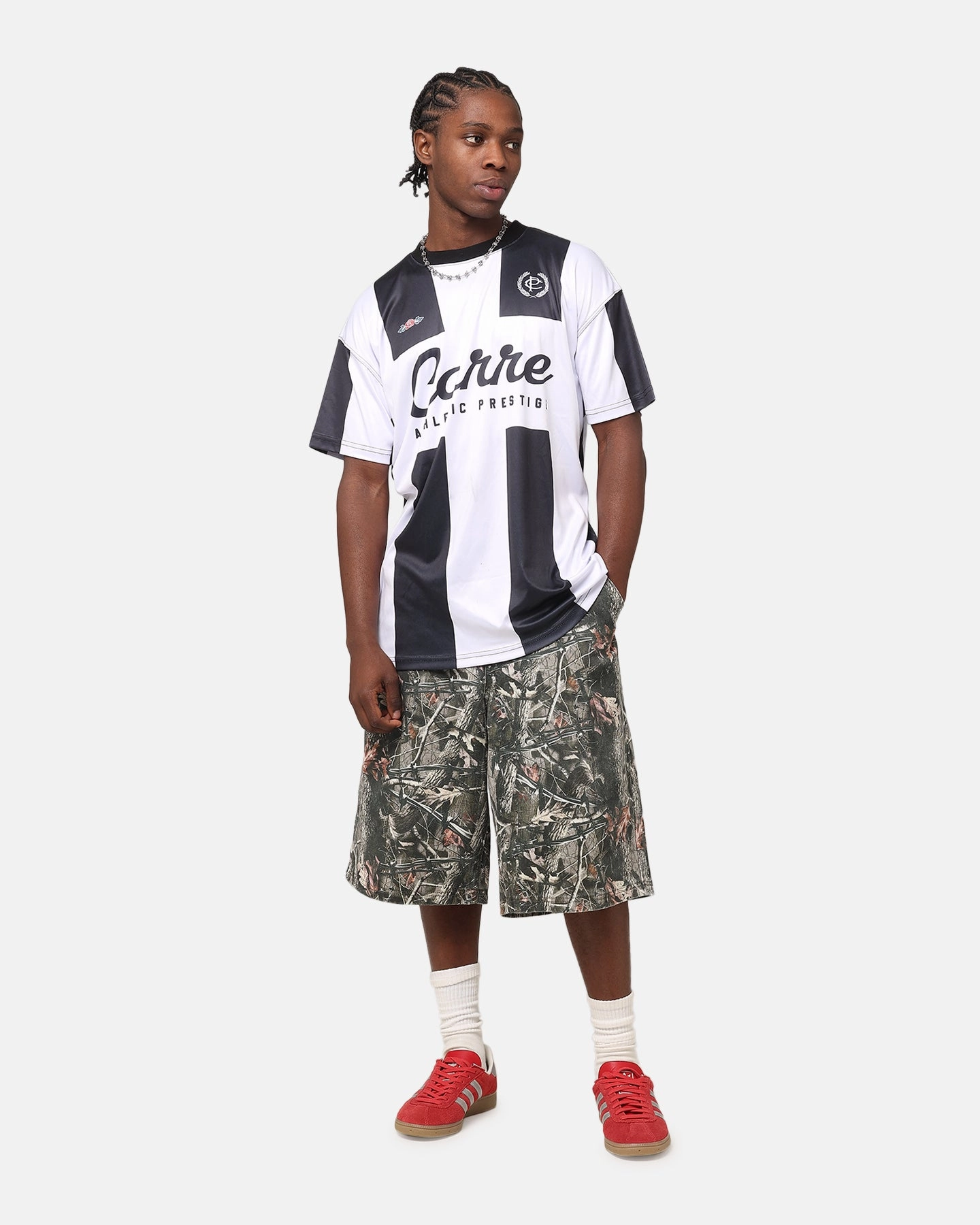 Carre Prestige Football T-Shirt Black/White NonChafe Lining Eco Friendly Dye