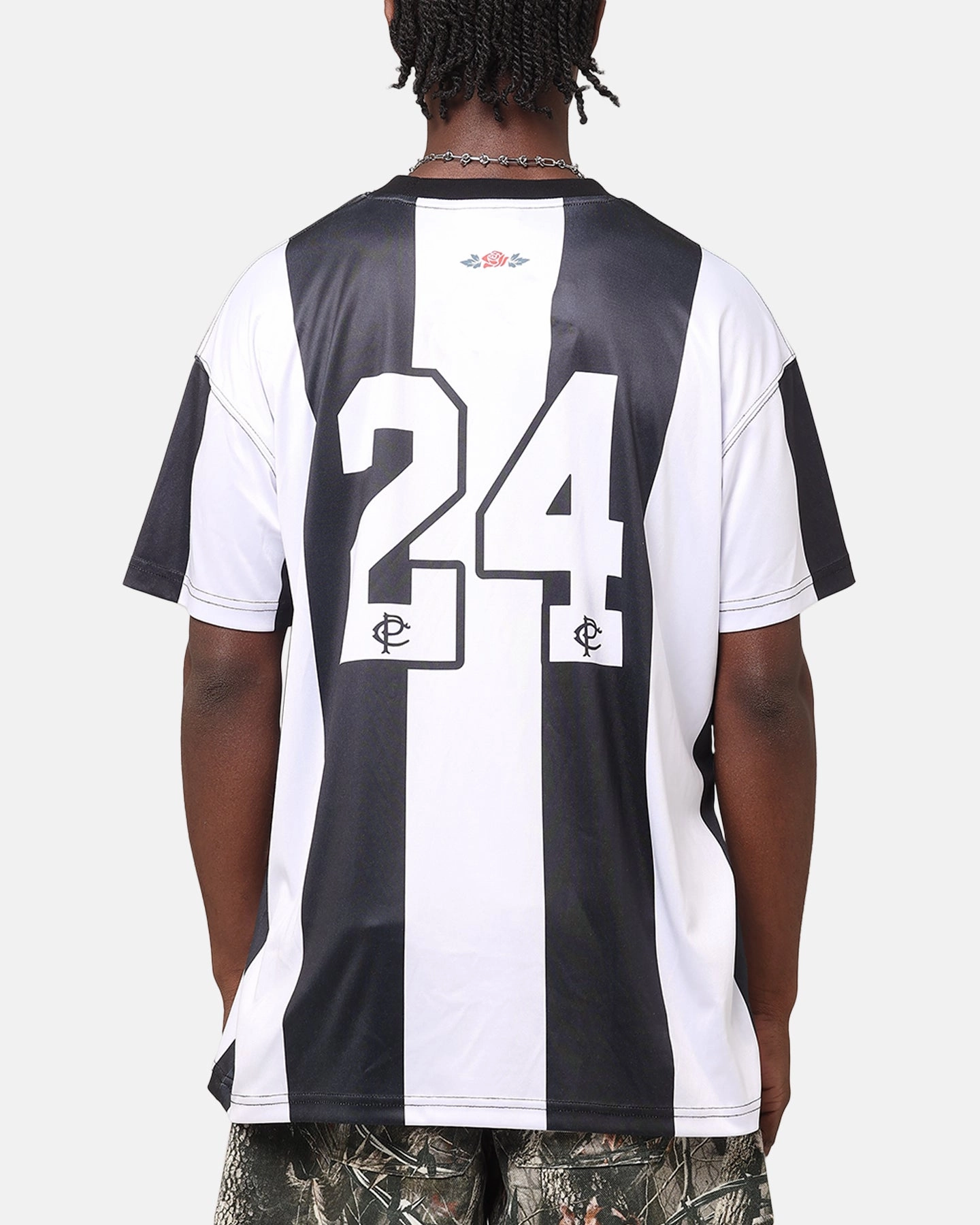 SlipResistant Reflective Detailing Carre Prestige Football T-Shirt Black/White