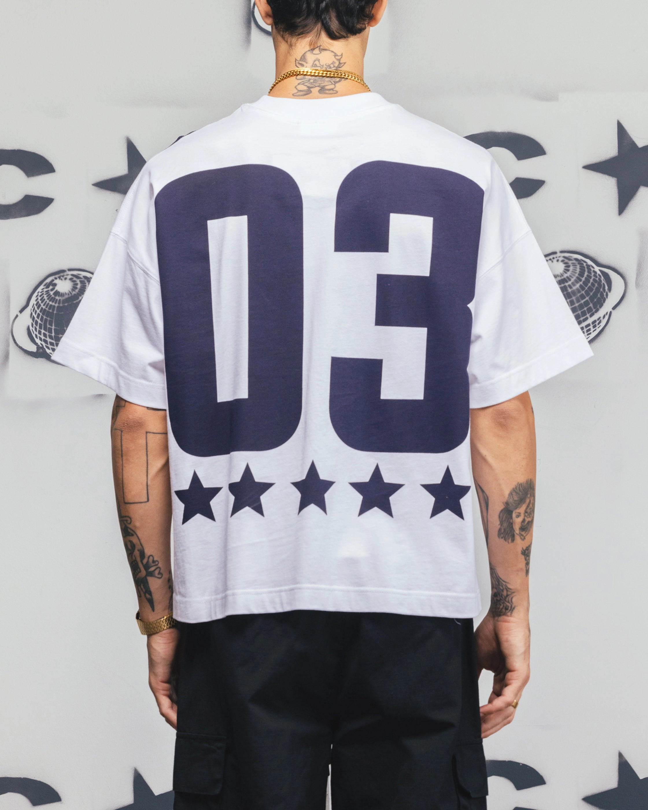 Carre Rally T-Shirt White/Navy EasyCareFabric