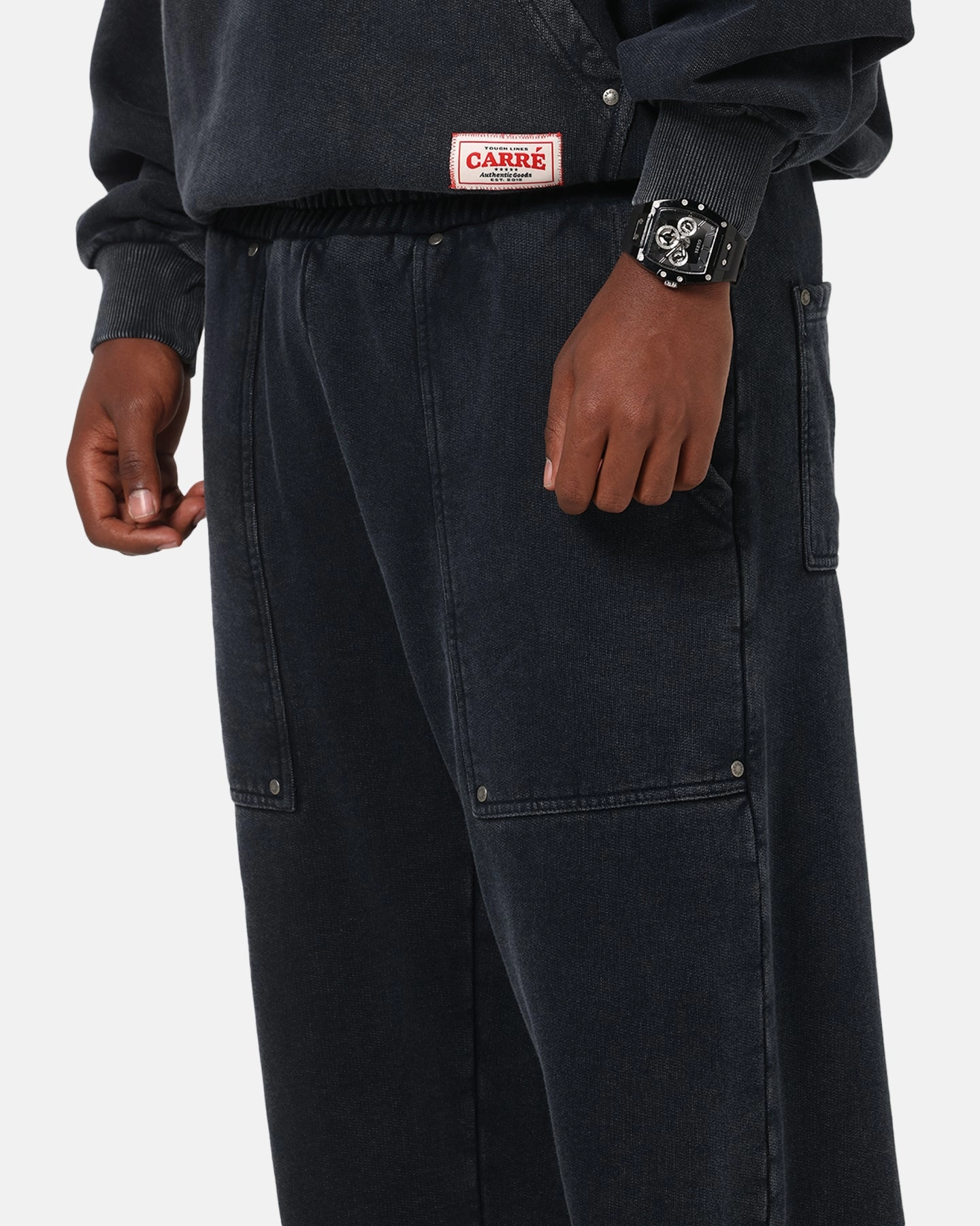 Carre Rivet Trackpants Charcoal Comfort Base Lightweight Wear